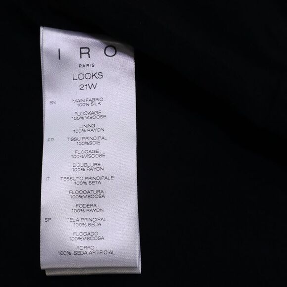 Iro Leopard-Accent Mini Tiered Skirt in Black Silk - Picture 5 of 6